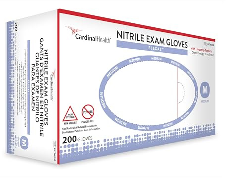 Cardinal Health™ Flexal Nitrile Exam Gloves Cornflower Blue, Large, 1 box of 200