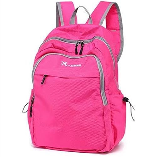 Geboldil Leichter faltbarer Wanderrucksack für Damen und Herren, wasserdichter Campingrucksack, Fuchsia, 29.21 x 13.46 x 41.91 cm, Reiserucksäcke