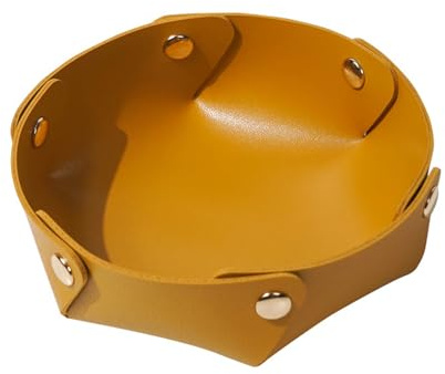 lesulety Plateaux à Bijoux Plateau Decoratif Plateau Rond Decoration Maison Petit Plateau Vide Poche Vide Poche Design Coupelle Decorative Vide Poche Homme,Jaune