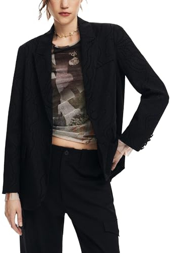 Desigual Donna Woven Blazer, Nero, M