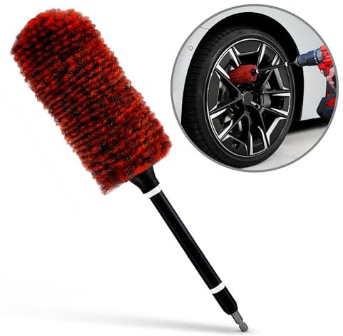 Aomaic Car Wheel Brush Alloy Wheel Brush Drill Brush Car Wheel Cleaning Brush Car Wheel and Rim Detailing Brushs with Drill Adapter Tyre Brush for Electric Drill