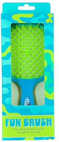TRISWIM FunBrush Spazzola districante | Per capelli bagnati e asciutti | Spazzola piatta ventilata ad asciugatura rapida | Per capelli ondulati, ricci e lisci