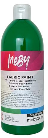 Stoffmalfarbe 500 ml – Textilfarbe für helle Stoffe, waschbeständig & bügel-fixierbar (Grün)