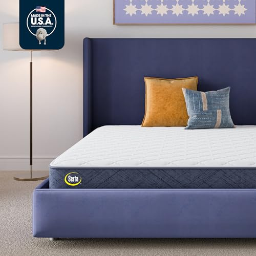 Serta Five Star Mattress Tranquility 7-Inch Firm – Queen– Supportive Coils, Breathable Foam – Bed-in-a-Box– 100 Night Trial, 10-Year Limited Warranty
