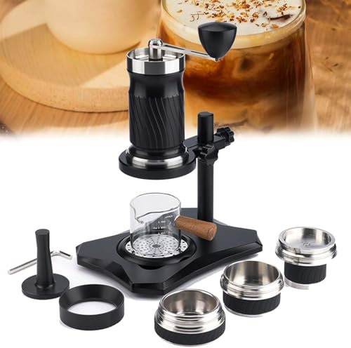 Máquina de espresso portátil con manivela, presión variable de 9 a 12 bar con tiempo de remojo controlable, ideal para viajes al aire libre