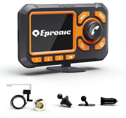 Epronic Adattatore DAB per Autoradio, Trasmettitore DAB per Auto Plug&Play con Vivavoce Bluetooth, Display LCD da 2,4, Ricevitore Radio DAB+ con Uscita AUX, Slot per Scheda TF Adattatore DAB/DAB+