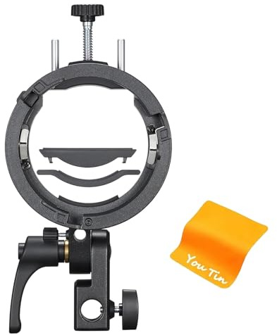 Godox S3 Speedlite Bracket Staffa per Flash con Attacco Bowens,Regolazione di ±90° Dotato di Foro per Ombrello,Compatibile con Godox Flash V100 V1Pro V860III TT685II TT350 TT600 AD300PROII AD200PROII