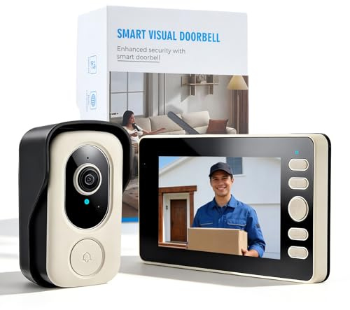 Eirolace Sistema de interfono inalámbrico con cámara y Monitor 4.3 – Batería 8000 mAh Larga duración, protocolo 2.4G Propio, sin Internet, grabación SD, visión Nocturna IR para hogar
