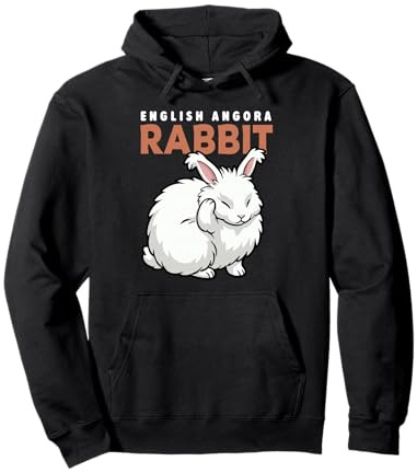 Lapin Angora de Dessin animé Anglais Amoureux des Animaux Lapins Mignons Sweat à Capuche