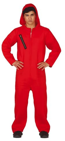 Guirca -88688 Kostym för vuxna Jumpsuit Röd ConvictoT.52-54, Färg, 52-54 (88689)