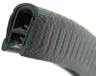 SMI-Kantenschutzprofil KS-G1-4S für 1-4mm PVC mit Stahleinlage Schwarz selbstklemmend ohne Kleber - Kantenschutz, Kederprofil, Kantenprofil, Kantenschutzleiste für Autotüren, Bleche (10 m, schwarz)