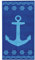 Delindo Lifestyle Frottee Strandtuch Tropical Anker blau, 100% Baumwolle, Strandlaken ist 100x180 cm groß