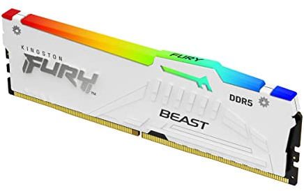 Kingston FURY Beast White RGB 32GB (2x16GB) 5600MT/s DDR5 CL40 DIMM Desktop Gaming Memory Kit of 2 Intel XMP - KF556C40BWAK2-32