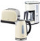 KHG Frühstücksset 3-teilig Wasserkocher, Toaster & Kaffeemaschine, Creme Beige Retro American Diner Stil, Kapazität 1,7 Liter, 2 Toastscheiben, 12 Tassen Kaffee, 360° Sockel, 6 Röststufen, LCD-Anzeige