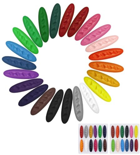 Erdnuss Wachsmalstifte für Kleinkinder, Packung mit 24 Paraffinstiften, Sichere Buntstifte, Ungiftig leicht zu Halten, Waschbare Bunte Buntstifte, Kleinkindmalstifte für Kinderkritzeleien, DIY Basteln