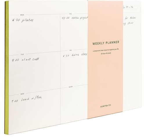 Weekly To-Do List Notepad – Desk Pad for Work and Study, Lime, 11.7x8.3 Inches