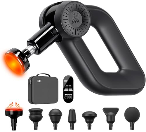 Bob and Brad D6 Pro Plus Massage Gun with Heat, Professional Deep Tissue Muscle Massager with 16mm Amplitude and OLED Screen, Powerful Percussion Massage Device for Athletes Muscle Relaxation