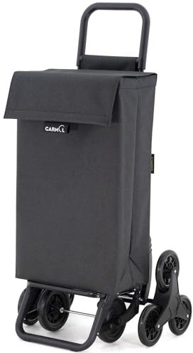 GARMOL Carro de la Compra Plegable 48 Litros | Carro de la Compra 8 Ruedas Gran Capacidad | Carrito Compra Plegable Color Negro