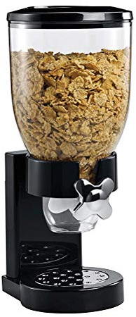 Stylebest Dispensador de Cereales Individual, Contenedor de Almacenamiento de Alimentos para Alimentos Secos con Diseño Fácil de Limpiar, Adecuado para Cereales, Avena, Dulces, Nueces, (Negra)