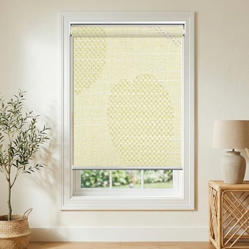 ODIJOO Blackout Roller Blinds for Office Rolled Up Shades with Spring System, UV Protection Window Shades Door Blinds for Home, Beige 13