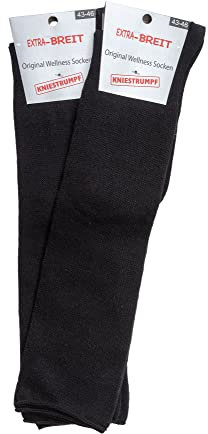 WOWERAT 2 Paar Diabetikersocken KNIESTRÜMPE EXTRA-BREIT weit Diabetes Strümpfe (39/42)