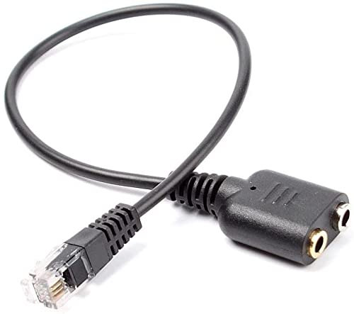 HDME - Cable de audio RJ11 a doble toma para auriculares (3,5 mm, hembra, 15 cm)