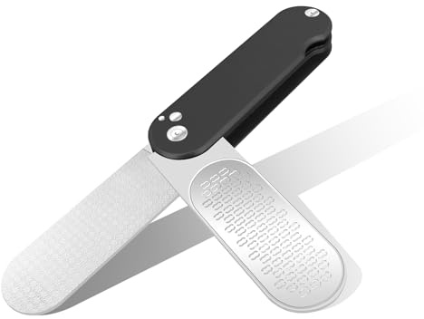 Foldable Foot Files for Hard Skin,3 In 1 Stainless Steel Pedicure Foot Rasp File Callus Remover,Heel Scraper for Cracked Heels,Foot Care Tool for Wet Dry Feet,Soft & Smooth Heels(Black)