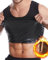 Herren Sauna Weste Saunaanzüge Body Top Shapewear Fitness Korsett Schwitweste Sport Gym Tank Top Kompressionsshirt Ärmellos T-Shirts, Schwarz, XL