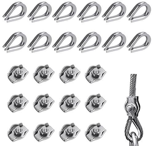 WUGU 12 piezas simples Abrazadera, 3 mm, brida de cable de acero inoxidable, incluye 12 piezas, utilizado para la fijación de un toldo de tendedero