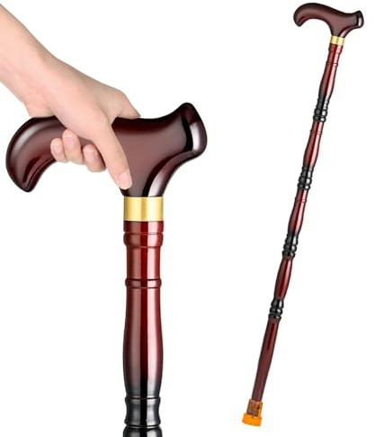 SKINCATE Bâton De Support en Bois 80cm 85cm 90cm 95cm Canne en Bois Léger Ergonomiques Canne De Marche pour Personnes Âgées Et Âgées(Color:B,Size:85cm(33in))