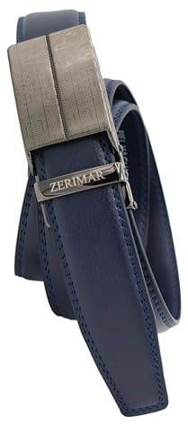 Zerimar, Cinturón de Hombre de Piel Vacuno Genuino, Hebilla Trinquete Automática y Ajustable, Ancho 35mm, Accesorio para pantalones