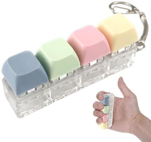 BEPSYOM Fidget Teclado Llavero, Clicker de Teclado Fidget, Juguete Antiestrés para Relajación y Entretenimiento (Colorido)