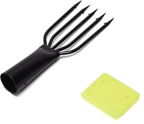 Loniyhu 5 Prong Stainless Steel Fishing Spear Harpoon - Barbed Hook for Hunting Fish & Frogs in Lakes, Rivers, Ponds - Durable Gaff Spearhead with Screw Mount