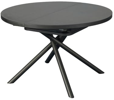 Vente-unique-Ausziehbarer Esstisch für 4–6 Personen aus Keramik, MDF & Metall – Braune & graue Marmor-Optik – FEROLA