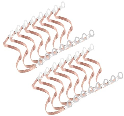 GLEAVI Filo di Rame Intrecciato per Messa a Terra 25 Mm² 200 MM 100 Pezzi Schermatura per Canaline e Scatole Elettriche Industriali ad Alta Tensione