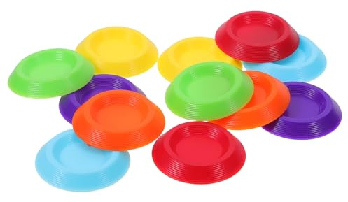 FONDOTIN Ciotole Rotonde Efficiente e Salvaspazio 12 Pezzi in Plastica Colore Casuale Mini Mangiatoia per Alimentazione Scarafaggi Dubia per Piccoli Insetti in Terrari