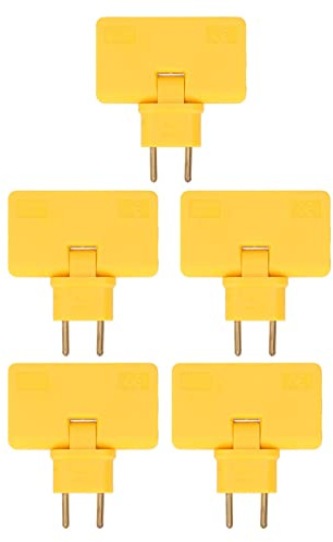 Aumotop Adaptador de Extensión Inalámbrico de 180 Grados con 3 Conectores para Televisores y Más Material Latón ABS para Convertidor Enchufe 5 uds. (Amarillo)