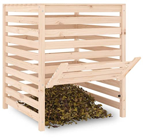 Composteur en Bois, Composteur de Jardin Bac à Compost 82,5x82,5x99,5 cm Bois Massif de pin