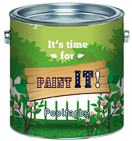 Paint IT! langfristige 2 Komponenten Poolfarbe für GFK, Kunststoff und Polyester Schwimmbeckenfarbe inkl. Härter im SET in Blau Weiß Grün Seegrün Farbauswahl (1 L, Blau)