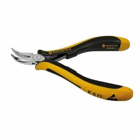 BERNSTEIN ESD Spitzzange CLASSICline glatte Greifflächen 120 mm | Gebogene Spitze