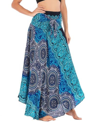 FEOYA Donna Gonna Lunga Elegante Abito a Vita Alta Estate Boemia Capestro Abito Spiaggia Festa Gonne da Mare - Colore 6