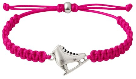 Infinity Collection Figure Skating Charm Bracelet, Ice Skating Jewelry, Adjustable Skate Bracelet, Figure Skater Gift, 5-8 inches adjusts to fit small to large wrists, Zinc, no gems