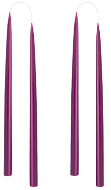 Kunstindustrien® Tapered Candles, Made in Denmark, 42 Colours Available, Dripless & Smokeless Dinner Candles, Solid Candles Long Burning 15 Hours, Unscented Candle Gift Set, 4pcs 2.2 x 35cm (Heather)