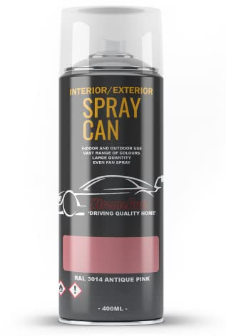 Xtremeauto Spray Paint Finish For Indoor And Outdoor Use Garden Cars Home Kitchen Bathroom Furniture Art Craft Bikes Radiators Metal Wood Plastic Glass UPVC Stone PVC RAL 3014 Antique pink