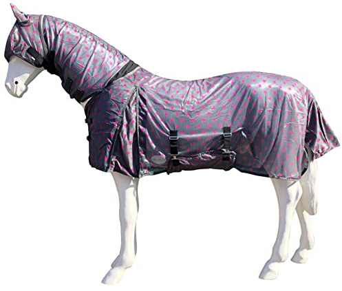 Horse Combo Fly Rug - Breathable Summer Mesh Sheet With Fixed Neck for Horse Pony - Lightweight Equestrian UV Bug Protection Blanket
