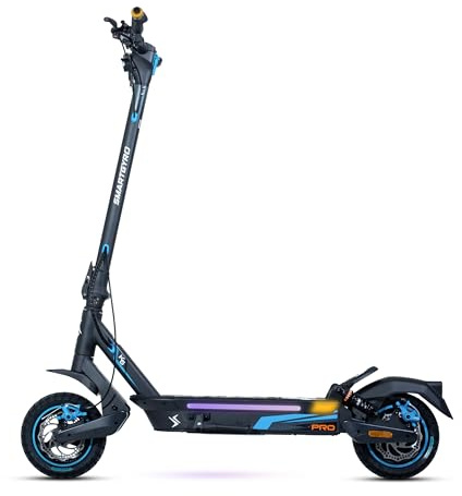 smartGyro K5 PRO - Patinete eléctrico de 48V 1000W, 15.000 mAh, Suspensiones Delanteras y Traseras, Display Multifunción, Ruedas de 10 Neumáticas (Black 1000w 15Ah)
