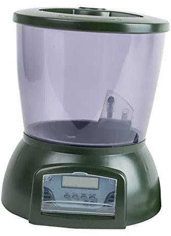 DOITOOL Automatischer Fischfutterspender Mit LCD-Display Zeitgesteuerter Futterautomat Für Teich Und Aquarium Hohe Kapazität Für Kleine Fische Geeignet Ohne Batterie Für Präzise