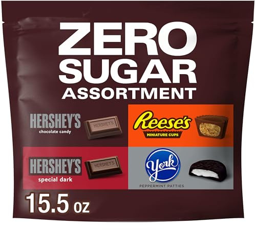 HERSHEY'S, REESE'S and YORK Zero Sugar Assorted Flavored Candy Variety Bag, 15.5 oz