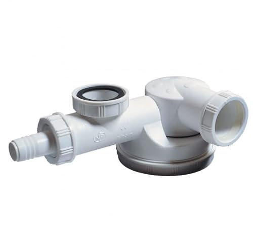 Wirquin 30724276 - Sifone lavello salvaspazio Ø40 spazio con protezione dell'acqua 50 mm, bianco