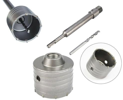 Fresa a Tazza 65mm per Carotatrice con Adattatore SDS Plus | Sega a Tazza per Muro Cemento Calcestruzzo | Punta Trapano per Carotaggio Cemento e Muri Duri